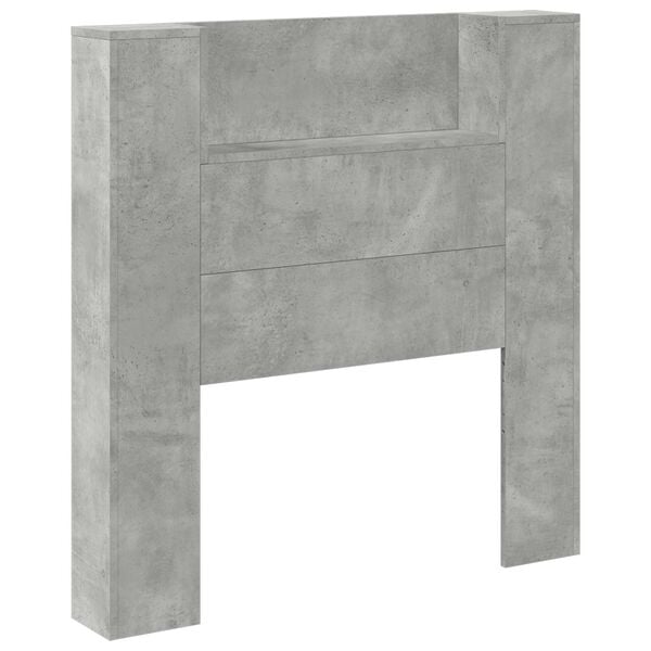 vidaXL T&ecirc;te de lit Gris b&eacute;ton 100 x 16,5 x 103,5 cm Bois d'ing&eacute;nierie
