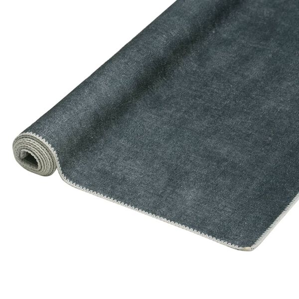 vidaXL Tapis lavable pliable Gris 120x170 cm Polyester