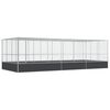 vidaXL Voli&egrave;re avec extension argent&eacute; 725x307x212 cm acier