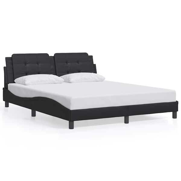 vidaXL Cadre de lit sans matelas Zadar noir 160x200 cm similicuir