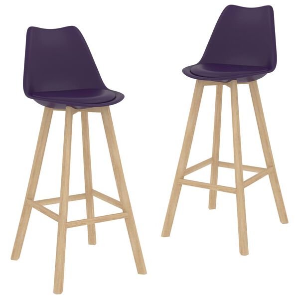 vidaXL Tabourets de bar lot de 2 violet fonc&eacute; similicuir