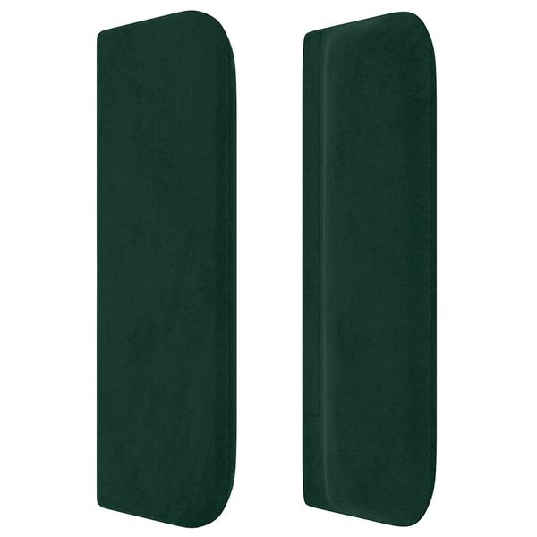 vidaXL T&ecirc;te de lit avec oreilles Vert fonc&eacute; 203x16x78/88 cm Velours