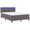 vidaXL Lit &agrave; ressorts avec matelas Gris 160 x 200 cm Simili cuir