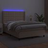 vidaXL Sommier &agrave; lattes de lit matelas LED Cappuccino 140x190 cm