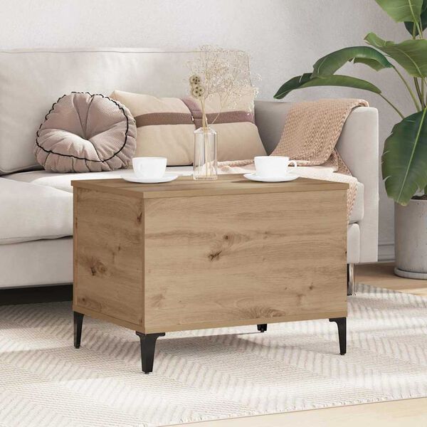 vidaXL Table basse Ch&ecirc;ne artisanal 60 x 44,5 x 45 cm Bois d'ing&eacute;nierie