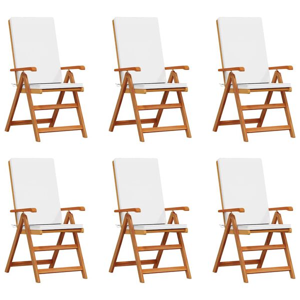 vidaXL Chaise de jardin 6 pcs Marron et blanc 57 x 71,5 x 104 cm