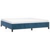 vidaXL Cadre de lit sans matelas bleu fonc&eacute; 200x200 cm velours