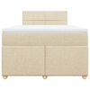 vidaXL Sommier &agrave; lattes de lit avec matelas Cr&egrave;me 120x200 cm Tissu