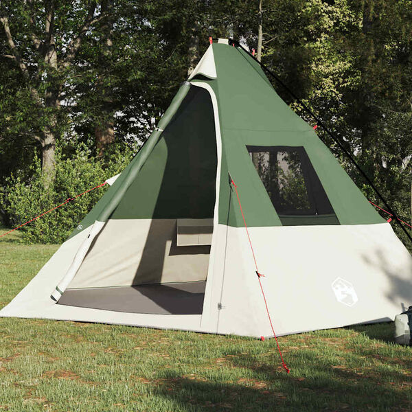 vidaXL Tente Tipi avec toit Vert 383 x 338 x 217 cm taffetas