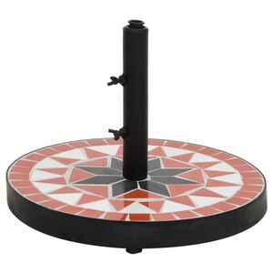 vidaXL Base de parasol terre cuite et blanc rond 12 kg
