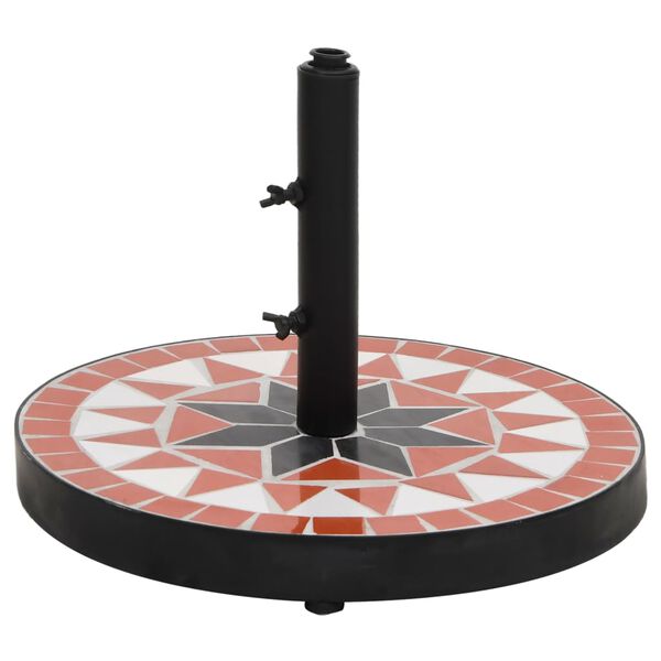 vidaXL Base de parasol terre cuite et blanc rond 12 kg