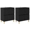vidaXL Buffets 2 pc Ch&ecirc;ne noir 60 x 35 x 70 cm Bois d'ing&eacute;nierie