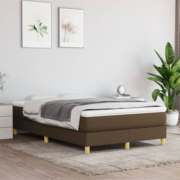 vidaXL Sommier &agrave; lattes de lit avec matelas Marron fonc&eacute; 120x200 cm