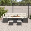 vidaXL Ensemble de canapé de jardin 10 pcs Noir Poly rotin