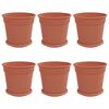vidaXL Pots de plantes 6 pcs Rouge brique &Oslash; 19 x 16 cm Plastique