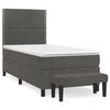 vidaXL Sommier &agrave; lattes de lit et matelas Gris fonc&eacute; 80x200 cm Velours