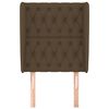 vidaXL T&ecirc;te de lit avec oreilles Marron fonc&eacute; 83x23x118/128 cm Tissu