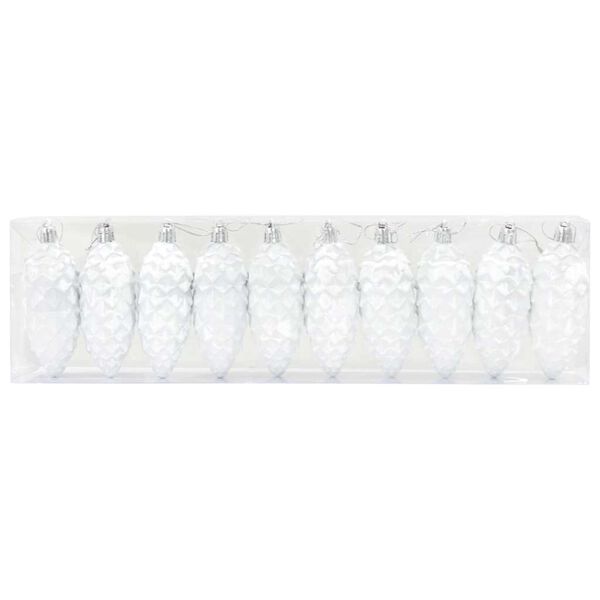 vidaXL Boule de Pomme de Pin de Noël 40 pcs Blanc