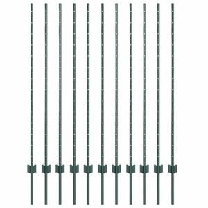 vidaXL Poteau de cl&ocirc;ture ench&acirc;ss&eacute; 11 pi&egrave;ces Vert 180 cm
