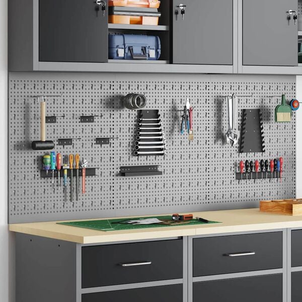 vidaXL Banc de rangement 3 pcs Gris 150 x 1 x 60 cm