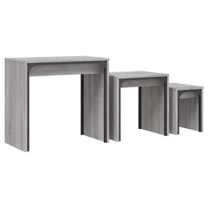 vidaXL Tables basses gigognes 3 pcs sonoma gris bois d'ing&eacute;nierie