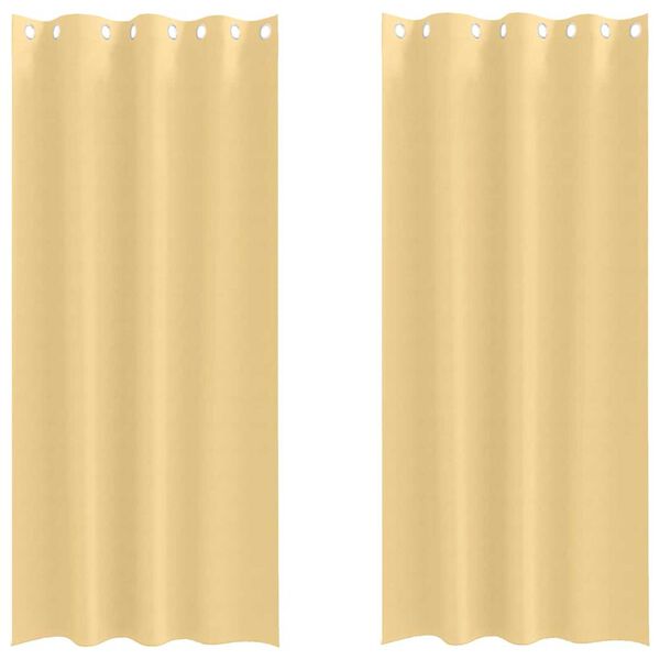 vidaXL Rideaux occultants avec anneaux 2 pcs Beige 260 x 140 cm