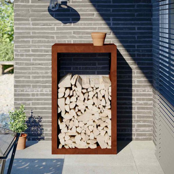 VidaXL &Eacute;tag&egrave;re &agrave; bois 60x40x100 cm acier r&eacute;sistant aux intemp&eacute;ries