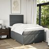 vidaXL Sommier &agrave; lattes de lit avec matelas gris fonc&eacute; 120x190cm tissu
