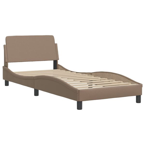 vidaXL Lit avec matelas Dover cappuccino 90x190 cm similicuir
