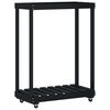 vidaXL Porte-b&ucirc;ches avec roulettes noir 76,5x40x108 cm bois massif pin