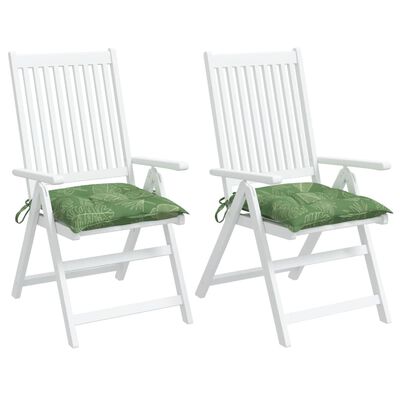 vidaXL Coussins de chaise lot de 2 à motif de feuilles 50x50x7 cm