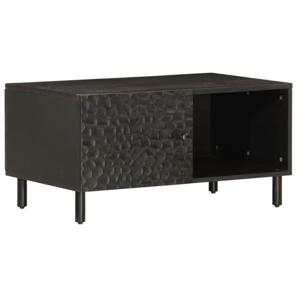 vidaXL Table basse noir 80x50x40 cm bois massif de manguier