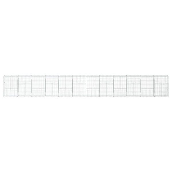 vidaXL Panier gabion avec couvercle 1200x50x150 cm fer galvanisé