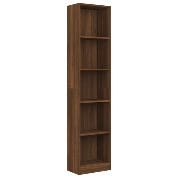 vidaXL Bibliothèque 5 niveaux Chêne marron 40x24x175cm Bois ingénierie