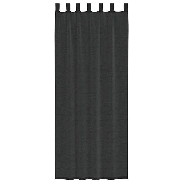 vidaXL Rideaux en voile avec passants 2 pcs noir