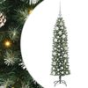 vidaXL Arbre de No&euml;l artificiel slim Vert et blanc 120 cm