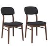 vidaXL Chaises &agrave; manger coussins 2 pcs marron bois massif caoutchouc