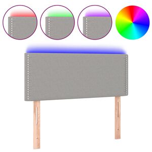 vidaXL T&ecirc;te de lit &agrave; LED Gris clair 80x5x78/88 cm Tissu