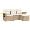 vidaXL Salon de jardin avec coussins 4 pcs beige r&eacute;sine tress&eacute;e