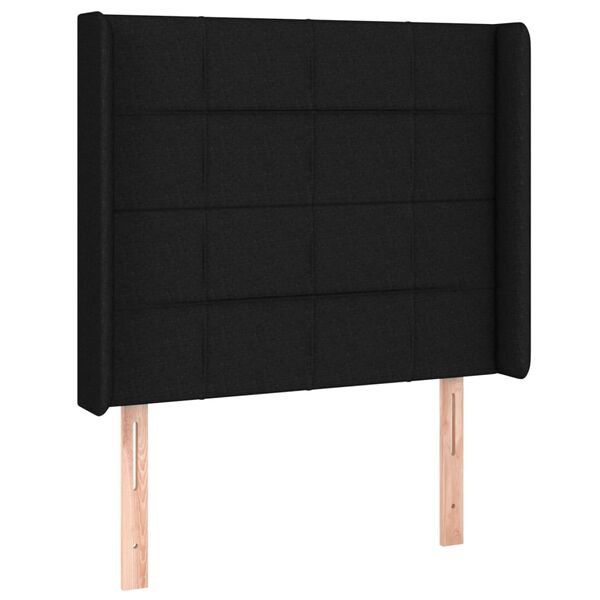 vidaXL T&ecirc;te de lit &agrave; LED Noir 103x16x118/128 cm Tissu