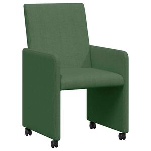 vidaXL Chaises de Salle &agrave; Manger avec Roues 2 pc Vert gris
