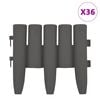 vidaXL Bordures de pelouse 36 pcs Gris 10 m PP