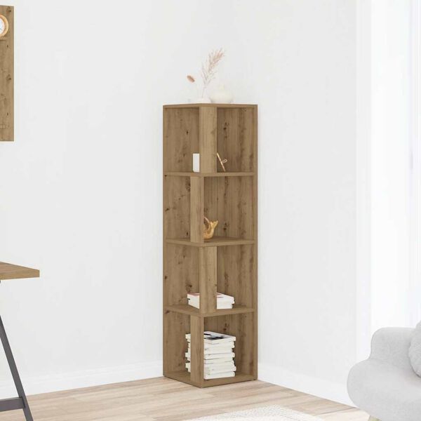 vidaXL Armoire d'angle ch&ecirc;ne artisanal 33x33x132 cm bois d'ing&eacute;nierie