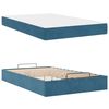 vidaXL Cadre de lit avec matelas avec matelas 2 pcs Bleu Velours
