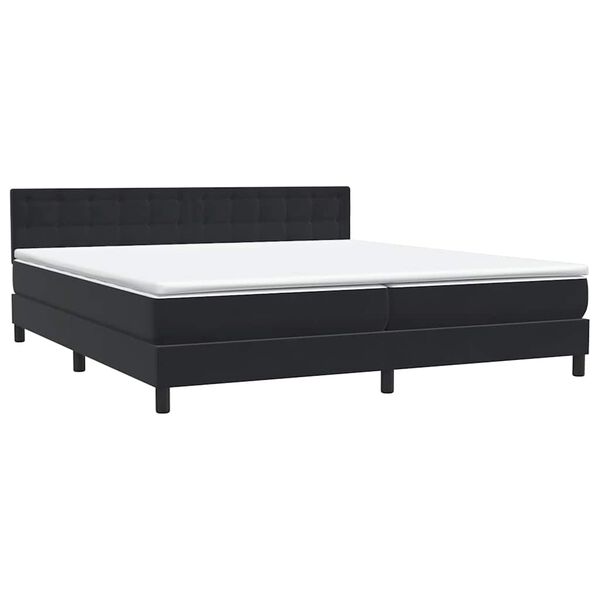 vidaXL Sommier &agrave; lattes de lit avec matelas noir 180x210 cm velours