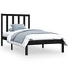 vidaXL Cadre de lit sans matelas noir bois de pin massif 90x190 cm