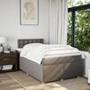 vidaXL Sommier &agrave; lattes de lit avec matelas taupe 120x190 cm tissu