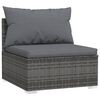 vidaXL Salon de jardin 4 pcs avec coussins résine tressée gris