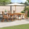 vidaXL Ensemble &agrave; manger de jardin 5pcs bois d'acacia solide textil&egrave;ne