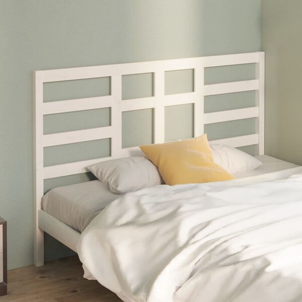vidaXL T&ecirc;te de lit Blanc 141x4x104 cm Bois massif de pin
